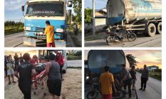 Hantam Pantat Truk Tangki Saat Antrean Macet di Simpang Bukit Timah, Seorang Pengendara Motor Dilarikan ke Rumah Sakit
